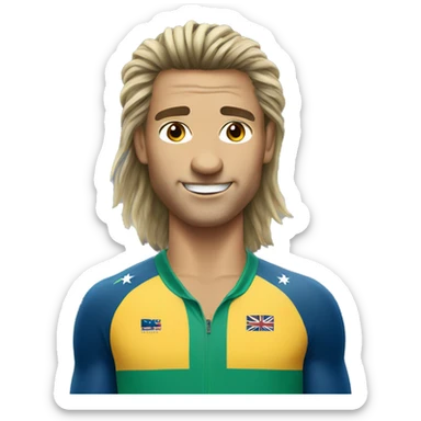 Australian Olympics athlete with a mullet hairstyle sticker