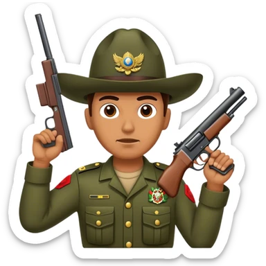 army man with gun mexican sticker