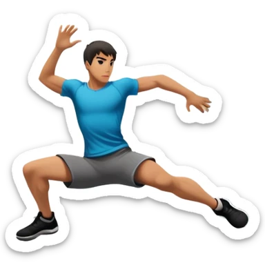 A person performing a parkour move, leaping between buildings or scaling a wall with agility and precision. The scene captures dynamic motion, showcasing strength, flexibility, and the thrill of urban acrobatics against an urban cityscape backdrop. sticker