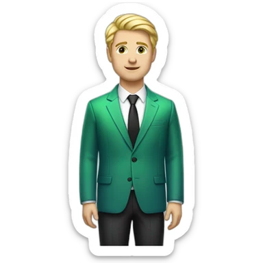 white-guy-in-gradient-green-blue-suit-with-blonde-hair-and-black-eyes-standing-with-black-shoes sticker