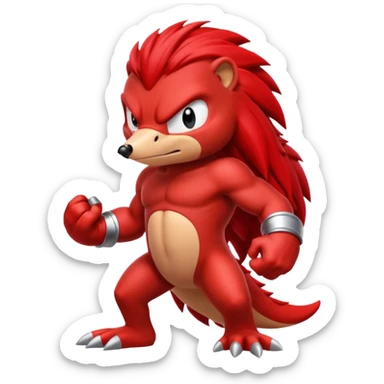 Sonic the hedgehogs friend knuckles a red animal  sticker