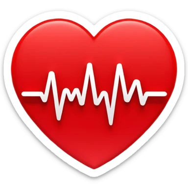 Minimalistic logo for MedSignal, sleek red pulse forming the letters 'AI' inside a smooth geometric shape, glowing red accents, clean white background, no black, conveying high-tech healthcare and AI technology sticker