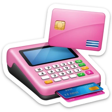 credit card pink point of sale sticker