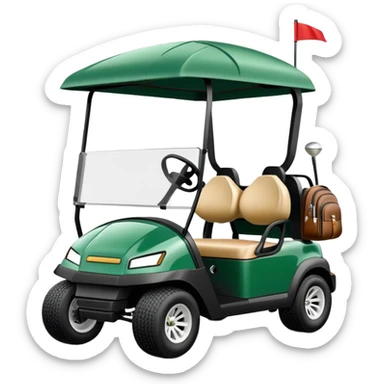 Club car golf cart with golf club bags sticker