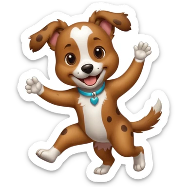 dancing dog with spot sticker