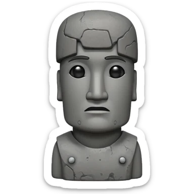 Moai statue emoji with features and hairstyle inspired by Seong Gi-hun from Squid Game, classic emoji style sticker