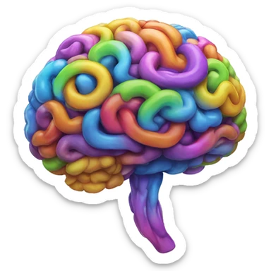 One almighty big brain of future colorfull  sticker