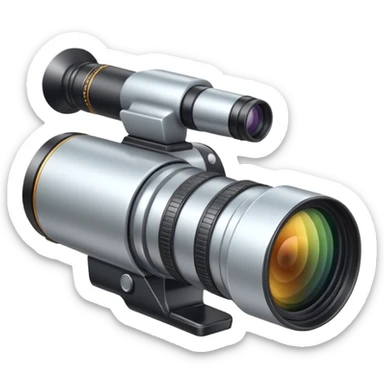 telephoto camera object icon, long zoom lens, professional DSLR body, 3D cartoon, mobile game icon style, centered, clean background, no text, no watermark
  sticker