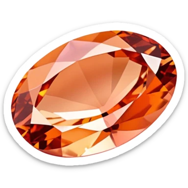 Faceted oval Padparadscha sapphire with delicate pinkish-orange lotus color sticker