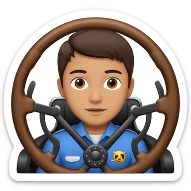 driver holding a steering wheel sticker
