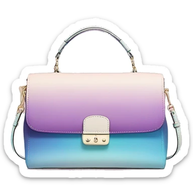 Realistic isolated pastel ombre kate spade satchel purse.  sticker