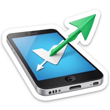 mobile phone and arrow sticker