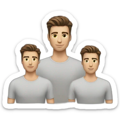 medium flowy men haircut sticker