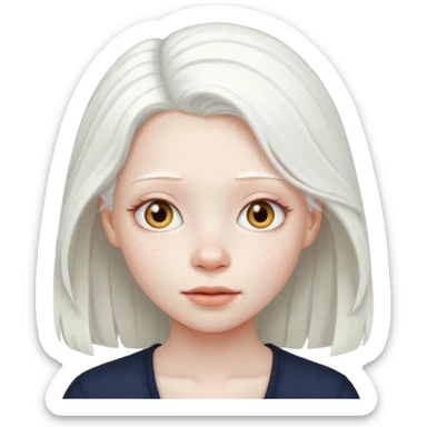 albino mädchen mit weißem haar und heißer haut ohne sommersprossen sticker