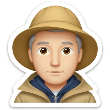 Make a man with a sou’wester, the cap that you use when it rains sticker