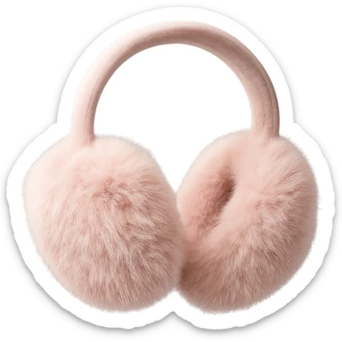 pink fluffy earmuffs sticker