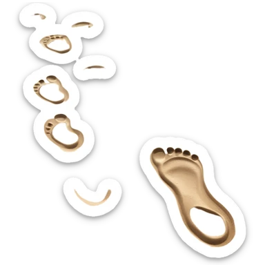 inner child footsteps on sand with other bigger footsteps beside sticker