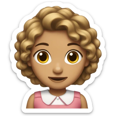 Niña morenita cabello café  medio chino sticker