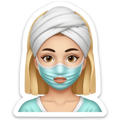 girl with mask on face full face spa; girl with mask on face full face spa; sticker