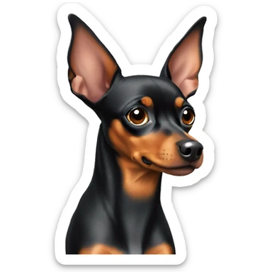 Miniature pinscher looking to the right side sticker