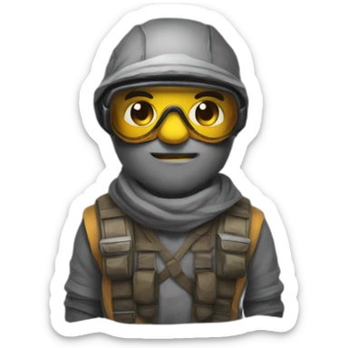 Grunt Hank from madnesscombat with gray skin and bandana and also goggles sticker
