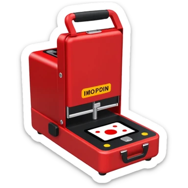 a red portable dot peen marking machine sticker
