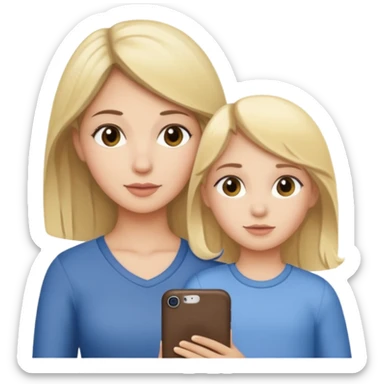 Brunette mother blonde daughter  sticker