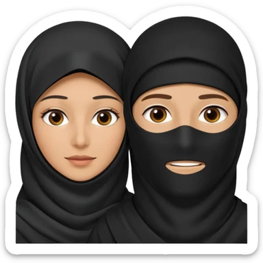 muslim couple, a man and a woman in niqab  sticker