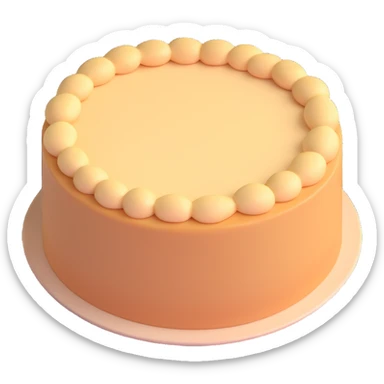 bare circular cake dough, no frosting, no fruit, no decorations, simple and plain sticker