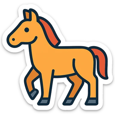 horse icon, lineal color, modern icon style, no text sticker