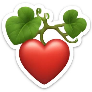 Vine red heart sticker
