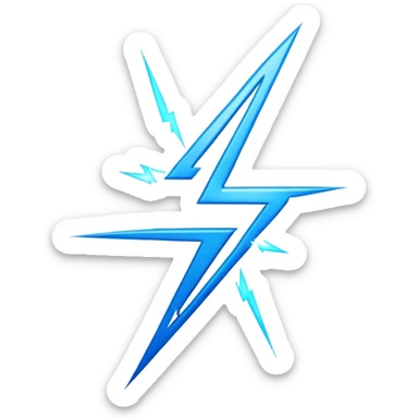 versus symbol with lightning between sticker