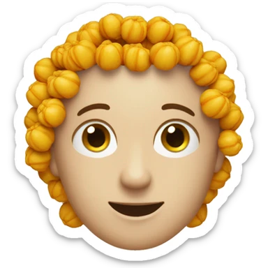 crea una emoji con forma de curcuma con ojitos y boca que este feliz sticker