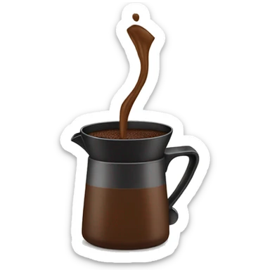 a moka pot pouring coffee sticker