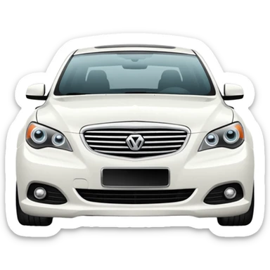 A cinematic, high-detail photograph of a glossy white Ravon Gentra 2013 sedan with tinted windows and custom alloy rims sticker