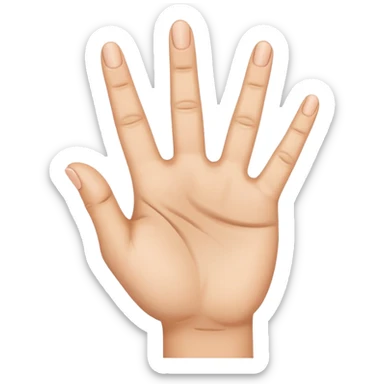 Mano con los cuatro dedos levantados y el índice doblado sticker