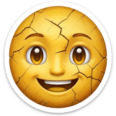 Cracked smiling face emoji sticker