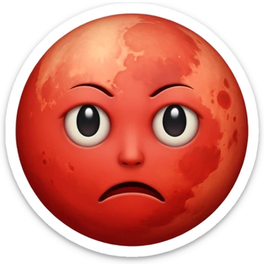 a red moon with no eyes or mouth   just pure terror  sticker