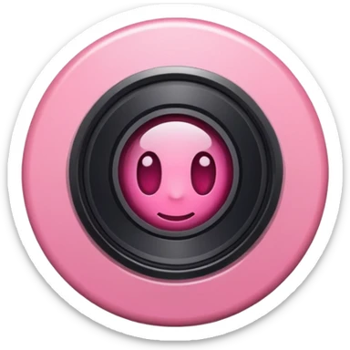 A round camera lens, apple emoji style, minimalist, with highlights, no faces, pink, variant 1 sticker