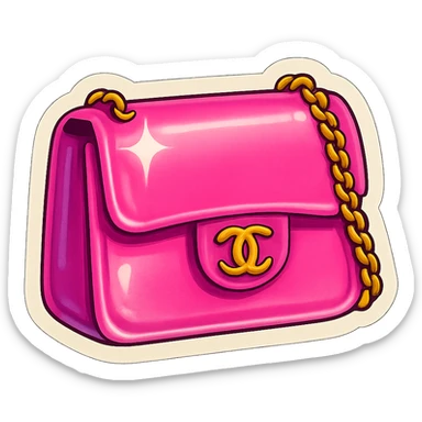 pink Chanel purse, bold and fun sticker