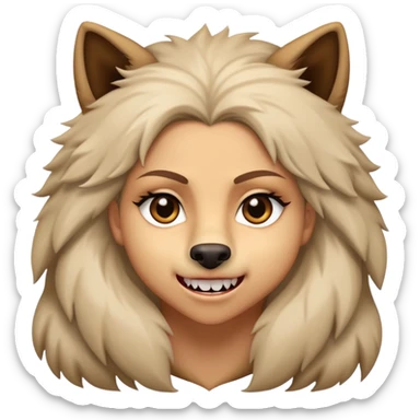 Half Shakira, half wolf face  sticker