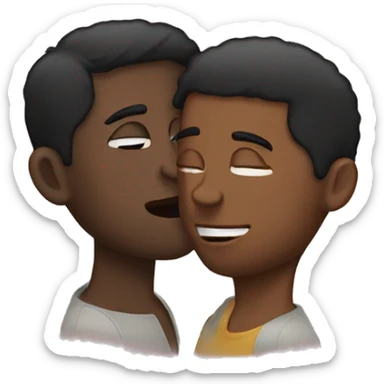 gay interracial men kissing sticker
