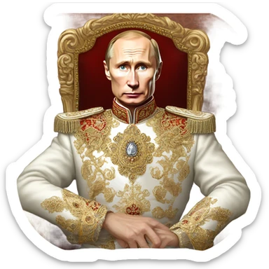 vladimir putin in Romanov dress, full total body sticker