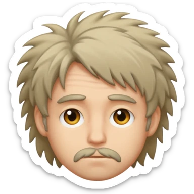 scruffy hair bum face sticker