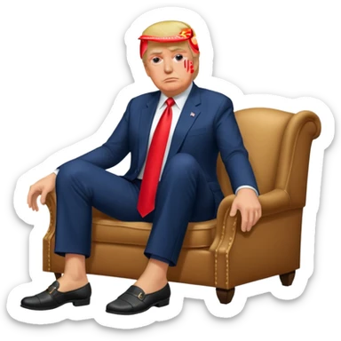 Trump with feet on him  sticker