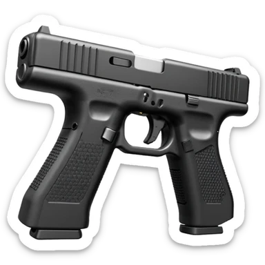 Glock 17 with an extended magazine and a clear legible engraving "N Block 17" sticker