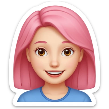 a girl genuinely feeling happy sticker