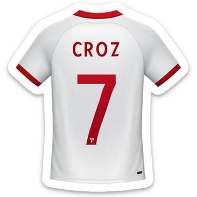 soccer jersey with number 7 and CR7 text sticker