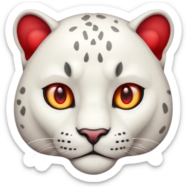 white panther emoji, with deep but bright red eye's. As one would see on discord, that looks like Samuel Ayers from "The Smoke Room". sticker