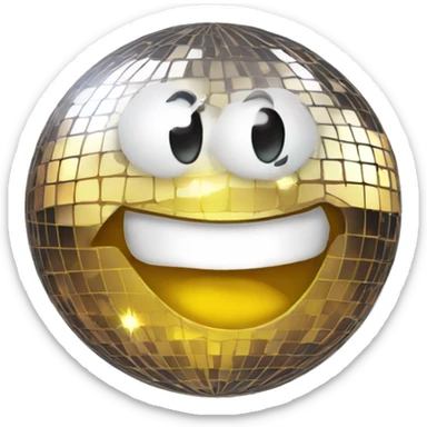 disco ball with exciting face expreesion sticker